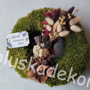 Sírdísz, kegyeletidísz, mohakoszorú, mohás sírdísz, sírkoszorú, mindenszentek, 25cm - Meska.hu