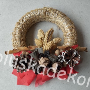 Szalmakoszorú, sírdísz, sírkoszorú, mindenszentek, halottak napja, 25cm , Otthon & Életmód, Vallás, Temetkezési tárgy, Sírkoszorú, kegyeleti koszorú, Virágkötés, Mindenmás, MESKA