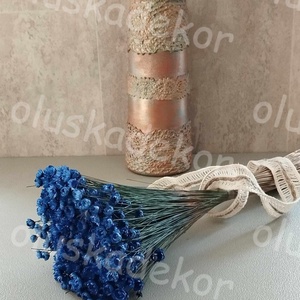 Glixia, barna, narancs, barack, bordó, zöld, lila, kék, száraz dekor növény, kis csokor - kellékek & szerszámok - dekorációs kellékek - figurák - Meska.hu