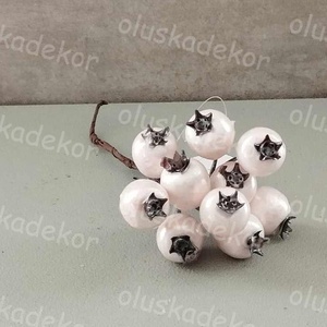 Csipkebogyó pick, 18cm, 10 db csipkebogyóval, karácsonyi dekorációs műnövény 3 színben - karácsony - karácsonyi lakásdekoráció - karácsonyi lakásdíszek - Meska.hu