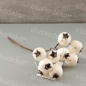 Csipkebogyó pick, 18cm, 10 db csipkebogyóval, karácsonyi dekorációs műnövény 3 színben - karácsony - karácsonyi lakásdekoráció - karácsonyi lakásdíszek - Meska.hu