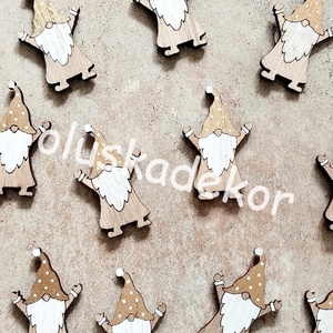 Orrmanó, arany pöttyös vagy csíkossapkás, öntapadós, karácsonyi lézervágott, fa dekorációs kiegészítő, Karácsony, Karácsonyi lakásdekoráció, Karácsonyi lakásdíszek, Virágkötés, MESKA