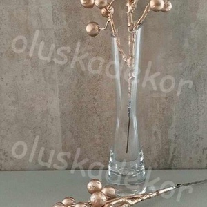 Csipkebogyós ág, gally, metál, antik arany, karácsonyi dekor műnövény, 30cm, Karácsony, Karácsonyi lakásdekoráció, Karácsonyi lakásdíszek, Virágkötés, MESKA