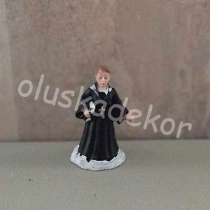 Téli falu, téli jelenet, atya - 6x3,5cm, Karácsony, Karácsonyi lakásdekoráció, Karácsonyi lakásdíszek, Virágkötés, MESKA