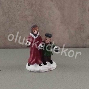 Téli falu, téli jelenet, éjféli miséről - 5,5x3cm, Karácsony, Karácsonyi lakásdekoráció, Karácsonyi lakásdíszek, Virágkötés, MESKA