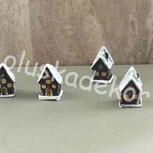Mini házikó, mini falu, karácsonyi, adventi dekor figurák, 2 féle, Karácsony, Karácsonyi lakásdekoráció, Karácsonyi lakásdíszek, Virágkötés, MESKA