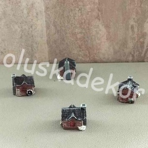 Mini házikó, mini falu, karácsonyi, adventi dekor figurák, 2 féle - karácsony - karácsonyi lakásdekoráció - karácsonyi lakásdíszek - Meska.hu