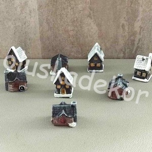 Mini házikó, mini falu, karácsonyi, adventi dekor figurák, 2 féle - karácsony - karácsonyi lakásdekoráció - karácsonyi lakásdíszek - Meska.hu