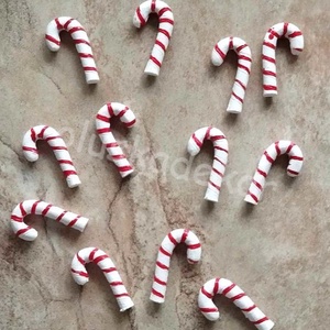 Cukorbot, Candy cane, nyalóka, öntapadós, karácsonyi, adventi dekor termék, 4cm, Karácsony, Karácsonyi lakásdekoráció, Karácsonyi lakásdíszek, Virágkötés, MESKA