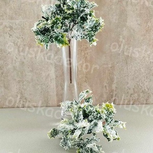 Fagyöngy csokor, karácsonyi, hobby, kreatív, havas dekor műnövény, 16cm, Karácsony, Karácsonyi lakásdekoráció, Karácsonyi lakásdíszek, Virágkötés, MESKA