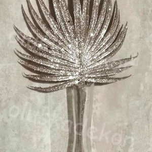 Pálmalevél, glitteres, esküvői, karácsonyi, adventi dekorációs alapanyag, műnövény, 30cm - kellékek & szerszámok - dekorációs kellékek - egyéb kellékek - Meska.hu