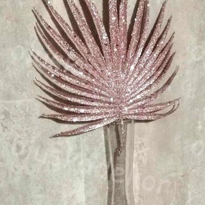 Pálmalevél, glitteres, esküvői, karácsonyi, adventi dekorációs alapanyag, műnövény, 30cm - kellékek & szerszámok - dekorációs kellékek - egyéb kellékek - Meska.hu
