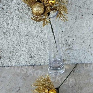 Bogyós, leveles, csiriviris, glitteres pick, karácsonyi hobby, kreatív, dekor műnövény, 20cm - kellékek & szerszámok - dekorációs kellékek - egyéb kellékek - Meska.hu