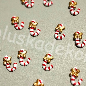 Cukorbot, Candy cane, nyalóka, öntapadós, karácsonyi, kreatív, dekor alapanyag, 3cm, Karácsony, Karácsonyi lakásdekoráció, Karácsonyi lakásdíszek, Virágkötés, MESKA