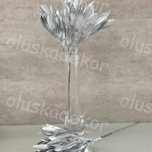 Babér pick metál piros, arany, bronz, ezüst színekben, karácsonyi dekorációs műnövény, 27cm - kellékek & szerszámok - dekorációs kellékek - egyéb kellékek - Meska.hu