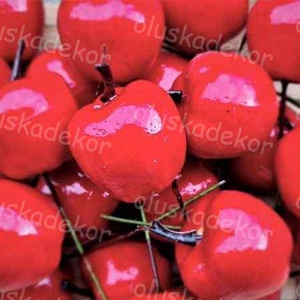 Alma, piros, gyümölcs, karácsonyi dekorációs alapanyag, 3 x 4 cm, Karácsony, Karácsonyi lakásdekoráció, Karácsonyi lakásdíszek, Virágkötés, MESKA
