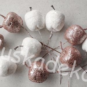 Alma pick, betűzős, glitteres, karácsonyi dekorációs alapanyag, 10cm - kellékek & szerszámok - dekorációs kellékek - egyéb kellékek - Meska.hu