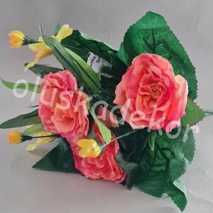 Rózsacsokor orchideával, selyem dekorációs növény, 7 virág, 31cm - kellékek & szerszámok - dekorációs kellékek - egyéb kellékek - Meska.hu