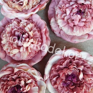 Peony, 5db./cs., nyílott virágfej, selyemvirág, dekorációs alapanyag, 9cm - kellékek & szerszámok - dekorációs kellékek - virágfej - Meska.hu