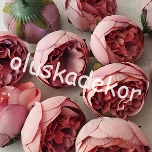 Peony, 5db./cs., bazsarózsa, virágfej, selyemvirág, dekorációs alapanyag, 6cm - kellékek & szerszámok - dekorációs kellékek - virágfej - Meska.hu