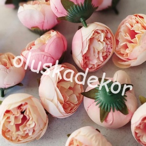 Peony, 5db./cs., bazsarózsa, virágfej, selyemvirág, dekorációs alapanyag, 6cm - kellékek & szerszámok - dekorációs kellékek - virágfej - Meska.hu