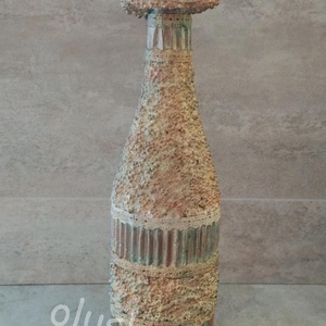 Dekorációs üveg, vanillia színű - oxidált hatású, kalapos, Otthon & Életmód, Dekoráció, Asztal és polc dekoráció, Asztaldísz, Virágkötés, Mindenmás, MESKA