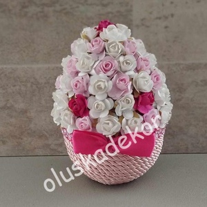 Húsvéti tojás, hímestojás, tavaszi, húsvéti asztaldísz, kézműves dekoráció, 12cm - Meska.hu