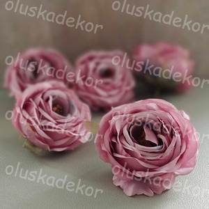 Rózsa virágfej, hervadt, selyem, dekorációs növény, dekor, fehér, barack, rózsaszín, 9cm - kellékek & szerszámok - dekorációs kellékek - virágfej - Meska.hu