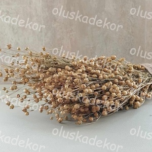 Len, szárított, natúr, dekor növény, kis kiszerelés, 100gr./cs., Kellékek & szerszámok, Dekorációs kellékek, Egyéb kellékek, Virágkötés, MESKA