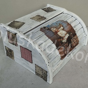 Fa kenyértartó, vintage, konyhai dekorációs kiegészítő - Meska.hu