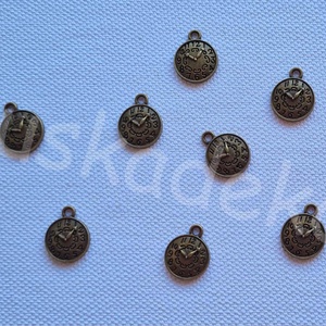 Falióra, mini, vintage, antik hatású fém dekorációs kiegészítő, 1,5cm - Meska.hu