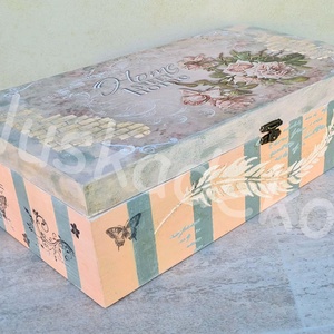 Kincses láda, varrós doboz, ékszeres fadoboz, 35x20x10cm - Meska.hu