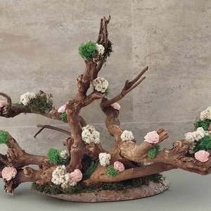 Bonsai kicsit másképp, gyökér, gally, faág, szárazvirág asztaldísz, 40cm - Meska.hu