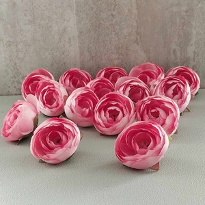 Ranunculus, boglárka, selyem virágfej, dekorációs alapanyag, 5cm - kellékek & szerszámok - dekorációs kellékek - virágfej - Meska.hu