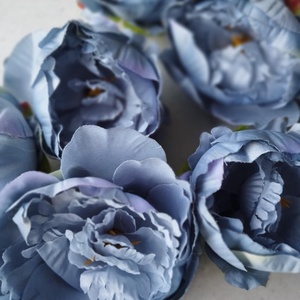 Peony, Peóni, Bazsarózsa, kék, selyem, dekorációs virágfej, növény, 10cm - Meska.hu