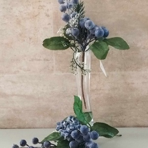 Áfonya, Berkenye csokor, hamvas, páfrányos, fenyős dekorációs műnövény, 22cm - Meska.hu