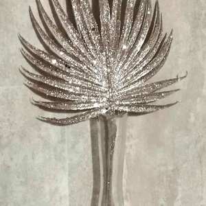 Pálmalevél, glitteres, esküvői, karácsonyi, adventi dekorációs alapanyag, műnövény, 30cm - kellékek & szerszámok - dekorációs kellékek - egyéb kellékek - Meska.hu