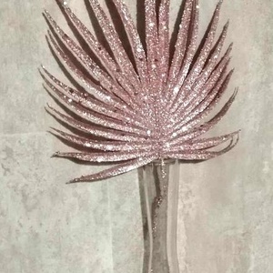 Pálmalevél, glitteres, esküvői, karácsonyi, adventi dekorációs alapanyag, műnövény, 30cm - kellékek & szerszámok - dekorációs kellékek - egyéb kellékek - Meska.hu