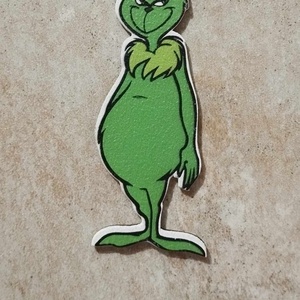 Grincs figura, nyomtatott tábla, karácsonyi dekor termék, 10cm - Meska.hu