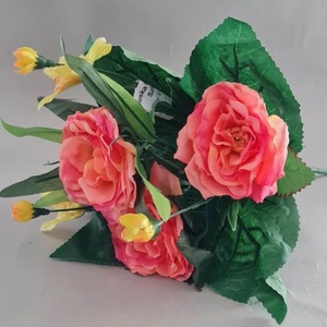 Rózsacsokor orchideával, selyem dekorációs növény, 31cm - kellékek & szerszámok - dekorációs kellékek - egyéb kellékek - Meska.hu