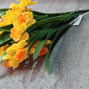 Nárcisz, gumis dekorációs növény, csokor, 15 virág, 39cm - Meska.hu