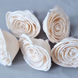 Ming rózsa, natúr, fehér, dekorációs alapanyag, 8 cm - Meska.hu