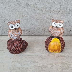  Bagoly tökön, gesztenyén, tobozon, makkon, halloweeni, őszi, dekorációs, figura, Kellékek & szerszámok, Dekorációs kellékek, Figurák, Mindenmás, Virágkötés, MESKA