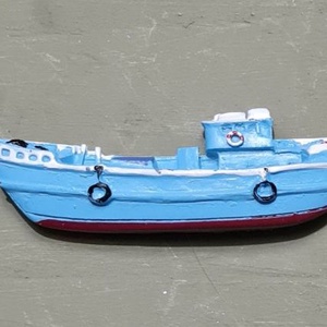 Halászbárka, hajó, csónak, öntapadós, nyári dekorációs figura, 9cm - Meska.hu
