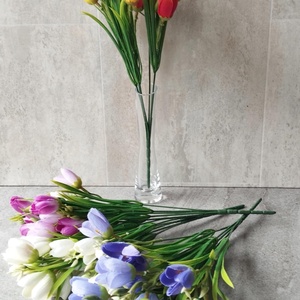 Crocus, Krókusz tavaszi, selyem dekorációs virágcsokor, 35cm - Meska.hu