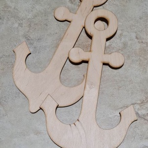 Vasmacska, horgony, natúr, lézervágott, nyári fa dekoráció, 24cm - Meska.hu