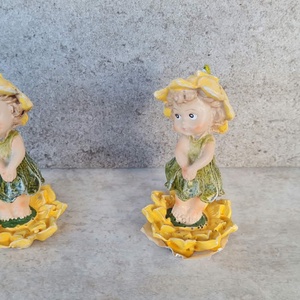 Tavasztündér virágon, napraforgón, álló, tündérkert, dekorációs figura, 8cm - Meska.hu