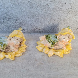 Tavasztündér virágon, napraforgón, hasaló, tündérkert, dekorációs figura, 8cm x 5 cm - Meska.hu
