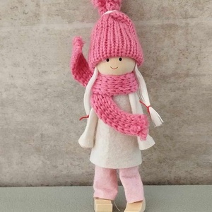 CHI-4627. Textilbaba, karácsonyi, adventi dekorációs kiegészítő, figura több színben, 12cm, Kellékek & szerszámok, Dekorációs kellékek, Figurák, Virágkötés, Mindenmás, MESKA