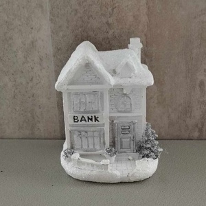 Bank, téli falu kiegészítő, ledes, karácsonyi dekor alapanyag - Meska.hu